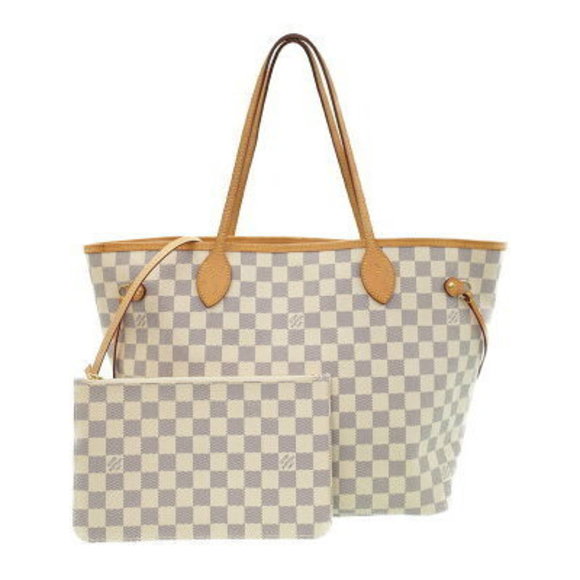 Louis Vuitton Damier Azur White Neverfull Tote Bag - Picture 1 of 8
